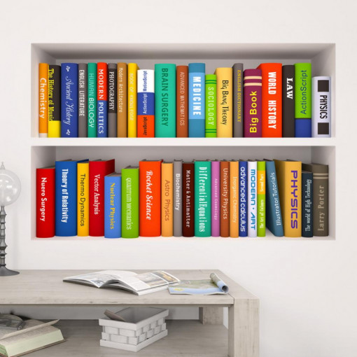 Sticker perete Library 3D 30 x 90 cm set 2 buc