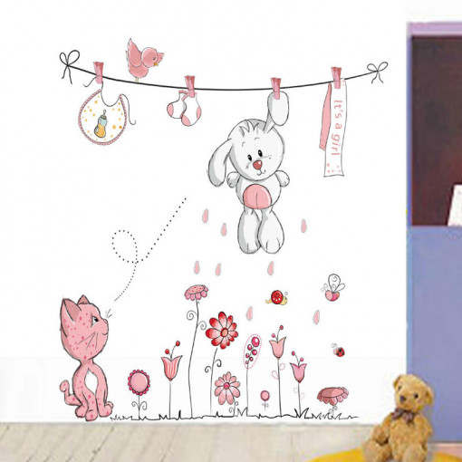 Sticker perete Pink Bunny