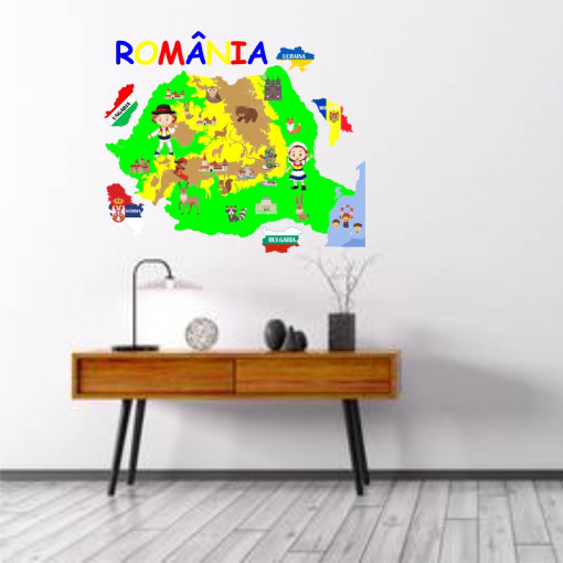 Sticker perete Harta Romaniei