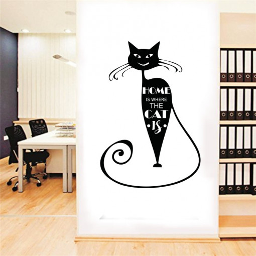 Sticker perete Home is where the cat is