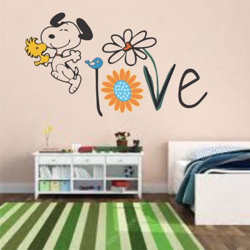 Sticker perete Snoopy - Love