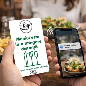 Card NFC Meniu Digital pentru Restaurant Personalizat + QR
