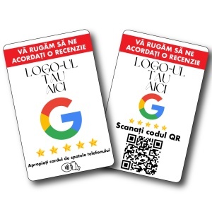 Card recenzii Google personalizat NFC + QR