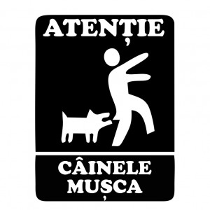 Sticker Indicator Cainele Musca