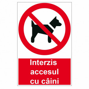 Sticker indicator Interzis accesul cu caini