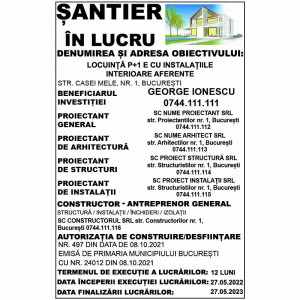 Panou Santier in Lucru