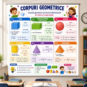 Plansa Educativa Corpuri geometrice sistem prindere
