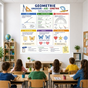 Plansa Educativa Geometrie Unghiuri, Axe, Simetrie 2