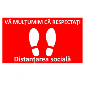 Sticker Indicator Respectati distantarea sociala
