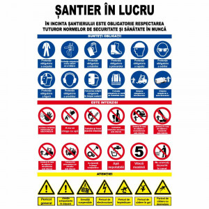 Panou SSM Santier in lucru