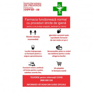 Sticker Indicator Reguli de siguranta Farmacie