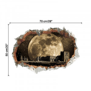 Sticker decorativ cu efect 3D peisaj nocturn cu luna 6