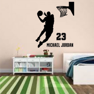 Sticker perete cu Michael Jordan No 23 2