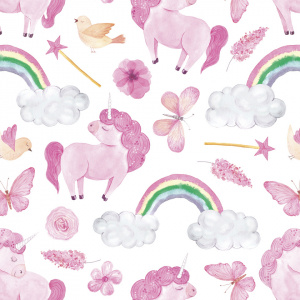 Tapet personalizat camera copilului Unicorns 71