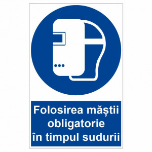Sticker indicator Folosirea mastii obligatorie in timpul sudurii