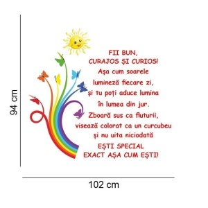 Sticker perete Fii bun, curajos, curios! - Img 3