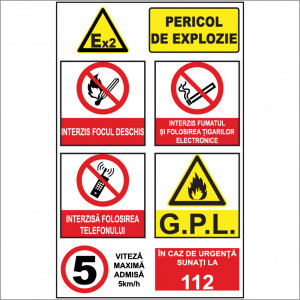 Panou avertizare statii alimentare cu GPL