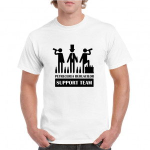 Tricou personalizat barbati alb Support Team