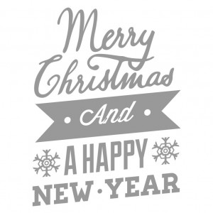 Sticker decorativ Merry Christmas and a Happy New Year Argintiu - Img 2