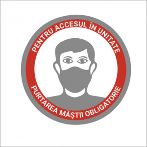 Sticker indicator Purtarea mastii de protectie este obligatorie