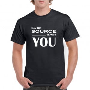 Tricou personalizat barbati negru May the source Be with you - Img 1