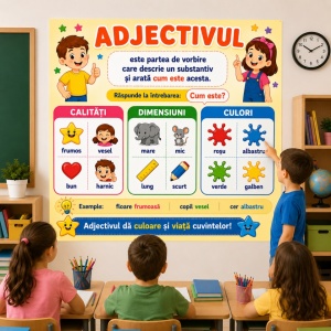 Plansa adjectivul autocolant