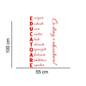Sticker perete Cu drag - o educatoare dimensiuni