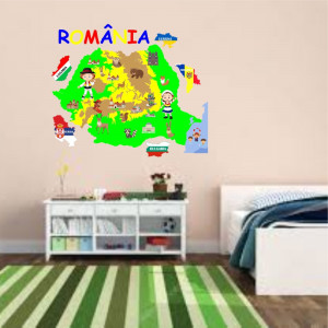 Sticker perete Harta Romaniei - Img 2