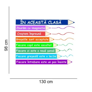 Sticker perete In aceasta clasa - Creioane colorate 3