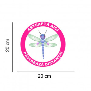 Sticker podea Asteapta Aici Libelula - Img 2