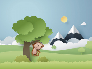 Tapet personalizat camera copilului Animale din jungla39