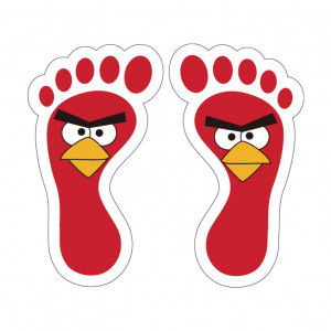 Set stickere podea Picioruse Angry Birds