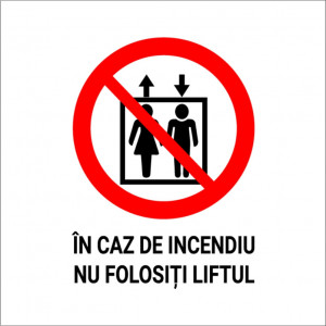 Sticker indicator Nu folositi liftul