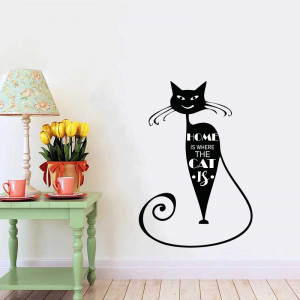 Sticker perete Home is where the cat is - Img 2