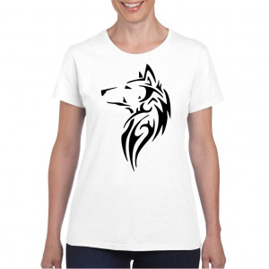 Tricou personalizat dama alb Lup