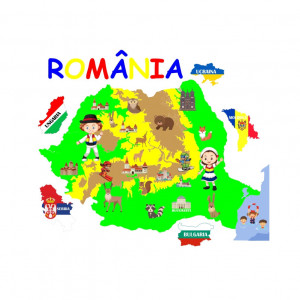 Sticker perete Harta Romaniei - Img 3