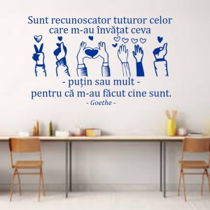 Sticker perete Sunt recunoscator 1