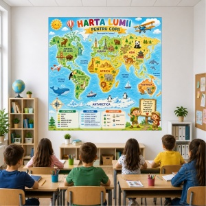 Plansa Educativa Harta lumii pentru copii 1