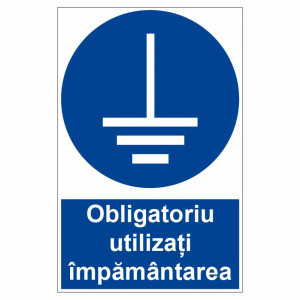 Sticker indicator Obligatoriu utilizati impamantarea