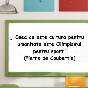 Sticker perete citat Pierre de Coubertin 