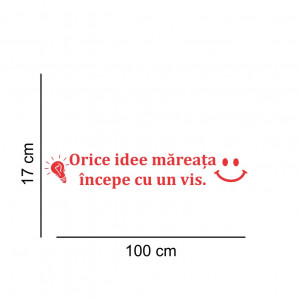 Sticker perete Orice idee mareata incepe cu un vis - Img 2