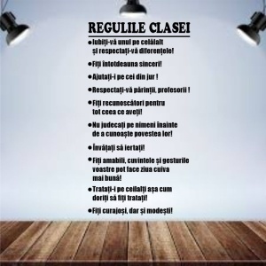 Sticker perete Regulile Clasei2