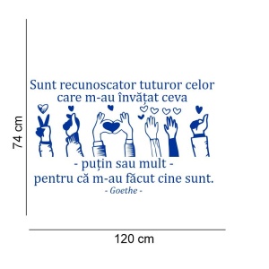 Sticker perete Sunt recunoscator 3