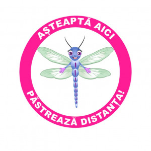 Sticker podea Asteapta Aici Libelula - Img 1