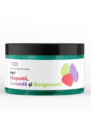 Sare de baie de mare PMT cu Mușcată, Lavandă și Bergamotă, 350 g