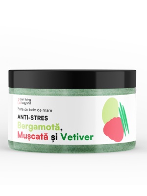 Sare de baie de mare Anti-stres cu Bergamotă, Mușcată și Vetiver , 350 g