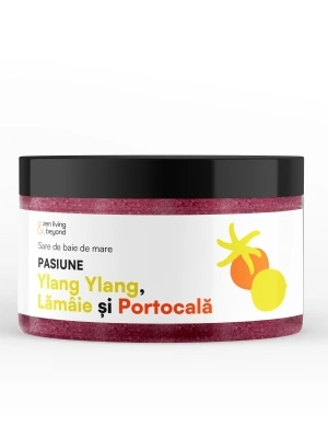 Sare de baie de mare Pasiune cu Ylang Ylang, Lămâie și Portocală, 350 g