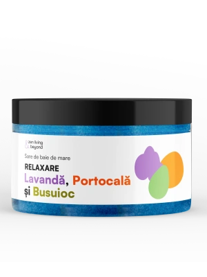 Sare de baie de mare Relaxare cu Lavandă, Portocală și Busuioc , 350 g