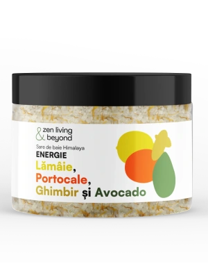 Sare de Baie Himalaya Energie cu Lămâie, Portocale, Ghimbir și Avocado, 500 g