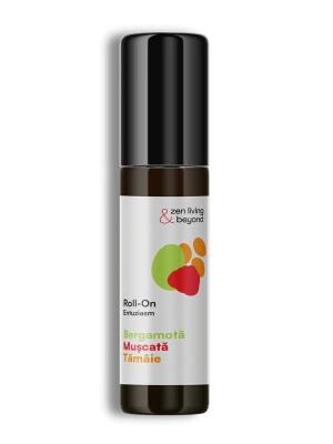 Roll-on Aromaterapie Entuziasm - Bergamotă, Mușcată, Tămâie, 10 ml